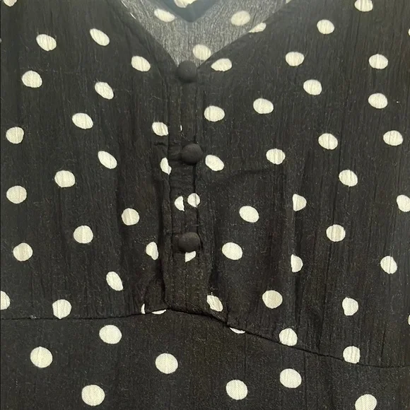 Justice Girls short sleeves Maxi Dress Black with white Polka Dots size 14 - Picture 5 of 13